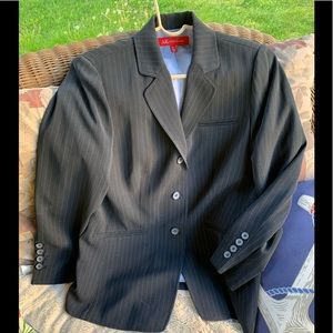 Anne Kline Navy Pin-striped Suit Jacket